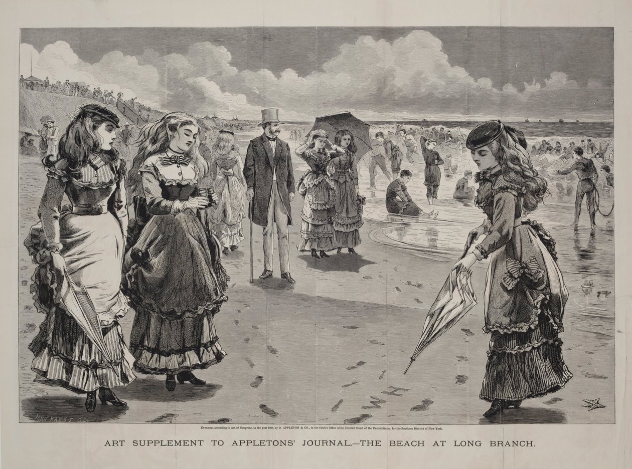 The Beach at Long Branch ، نُشر كملحق فني لمجلة أبليتون ، 21 أغسطس ، 1869 بواسطة وينسلو هومر
