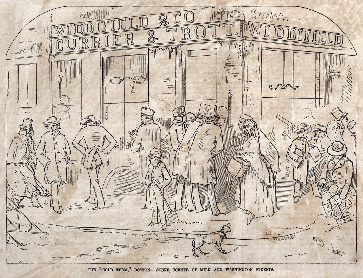 المصطلح البارد ، بوسطن - المشهد ، ركن الحليب وشوارع واشنطن ، 1858. بواسطة وينسلو هومر