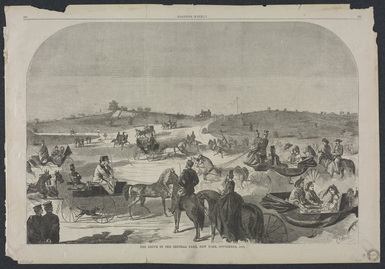 القيادة في سنترال بارك ، نيويورك ، سبتمبر ، 1860 ، 1860. بواسطة وينسلو هومر