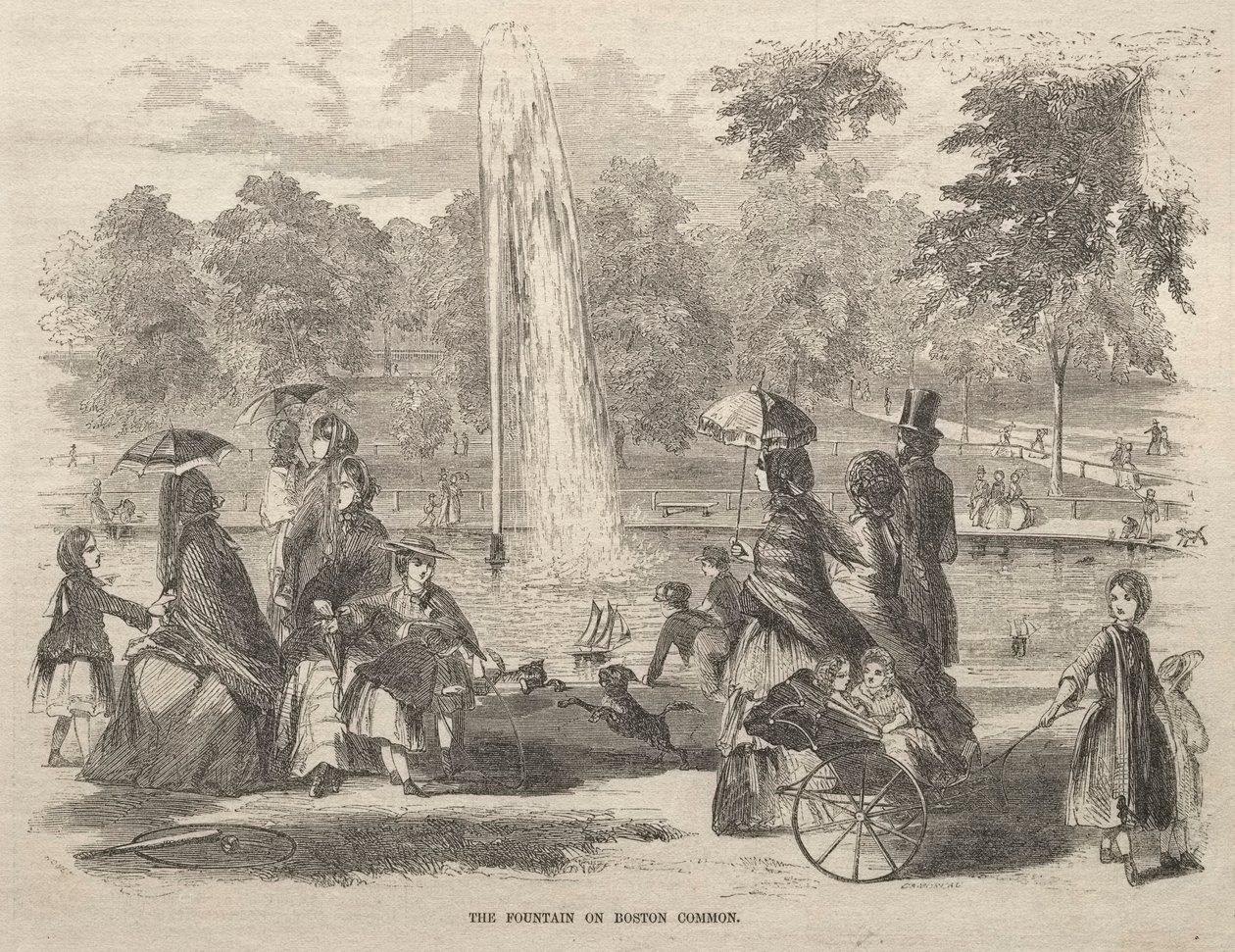 النافورة في بوسطن كومون ، 1857. بواسطة وينسلو هومر