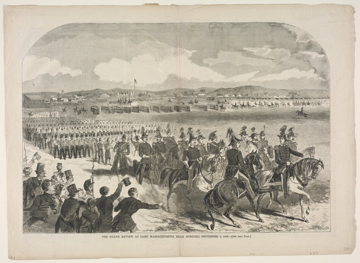 الاستعراض الكبير في معسكر ماساتشوستس ، بالقرب من كونكورد ، 9 سبتمبر 1859 ، 1859. بواسطة وينسلو هومر