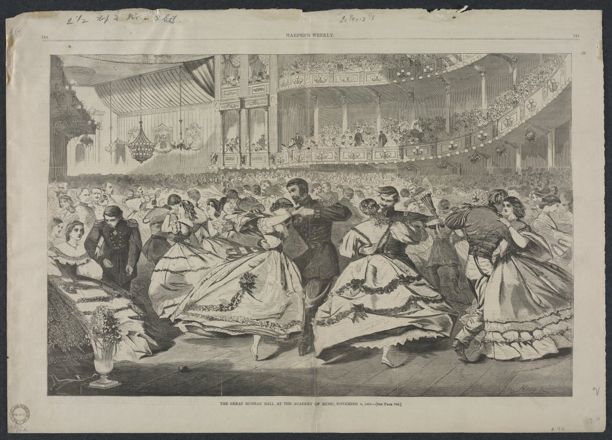 الكرة الروسية العظيمة في أكاديمية الموسيقى ، 5 نوفمبر 1863 ، 1863. بواسطة وينسلو هومر