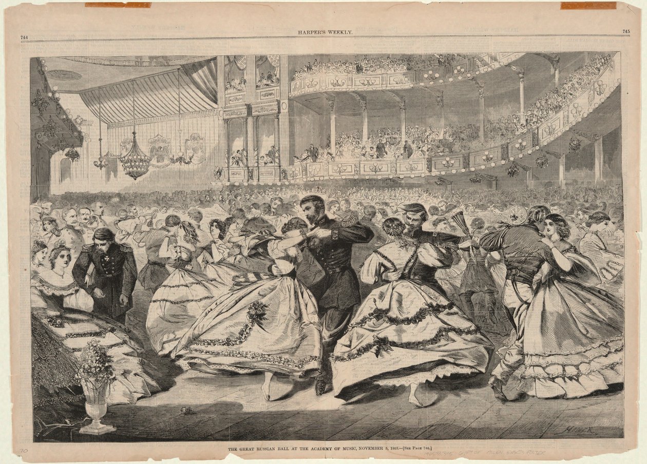 الكرة الروسية العظيمة في أكاديمية الموسيقى ، 5 نوفمبر 1863 ، من هاربر بواسطة وينسلو هومر