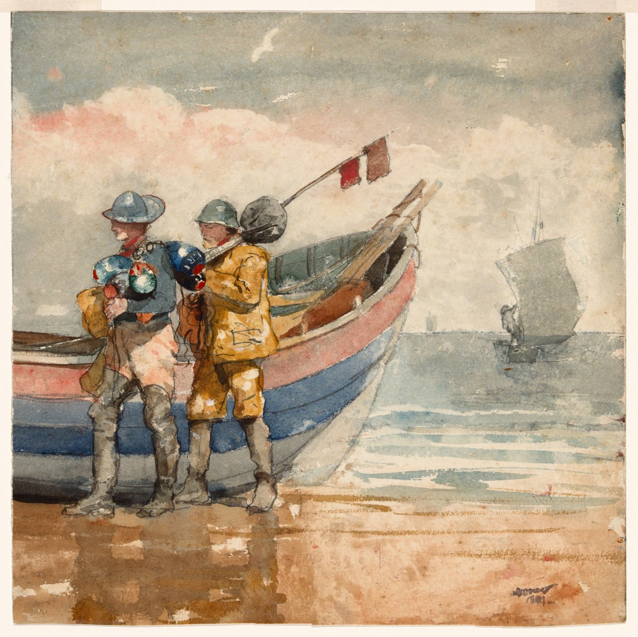 دراسة العودة ، Tynemouth (صفحة الوجه) (الظهر) بواسطة وينسلو هومر