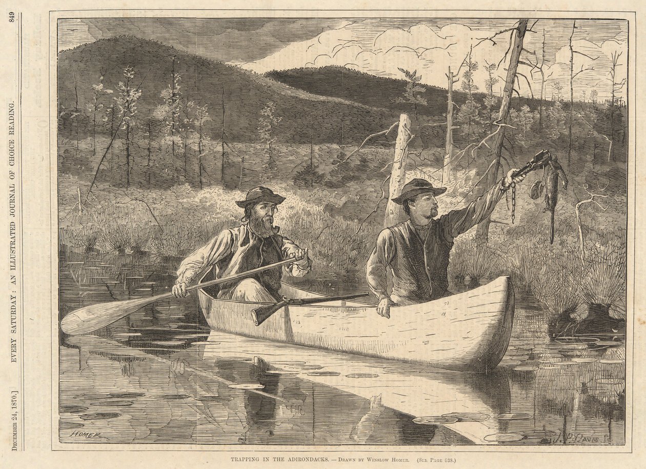 محاصرة في Adirondacks ، من كل يوم سبت ، 24 ديسمبر 1870 بواسطة وينسلو هومر