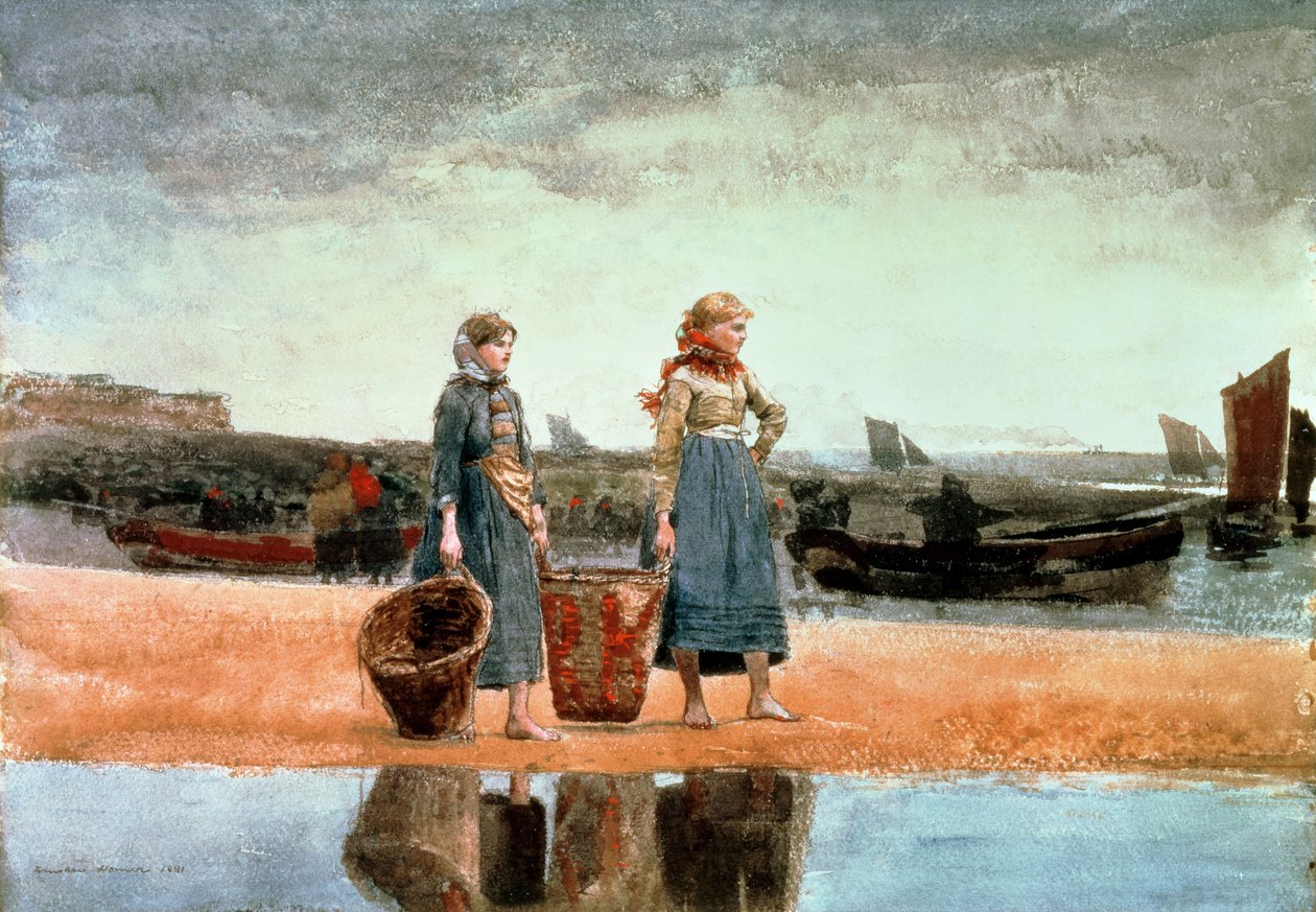 فتاتان على الشاطئ ، Tynemouth ، 1891 بواسطة وينسلو هومر