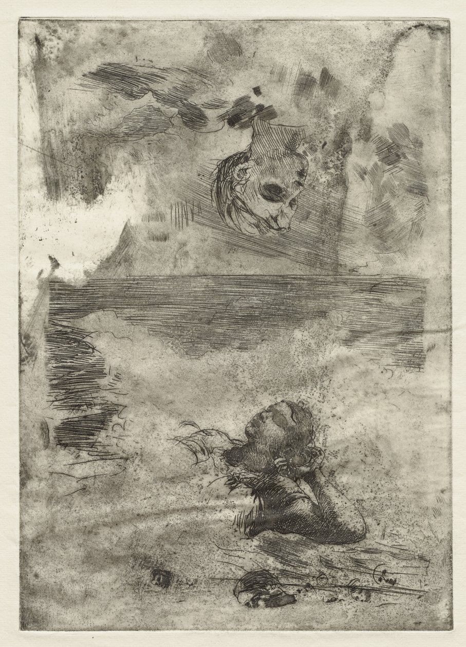 رأسان ، دراسة بعد "Undertow" ، c.1886 ، طبع c.1967 بواسطة وينسلو هومر