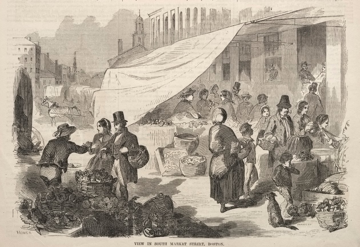 عرض في شارع السوق الجنوبي ، بوسطن ، 1857. بواسطة وينسلو هومر