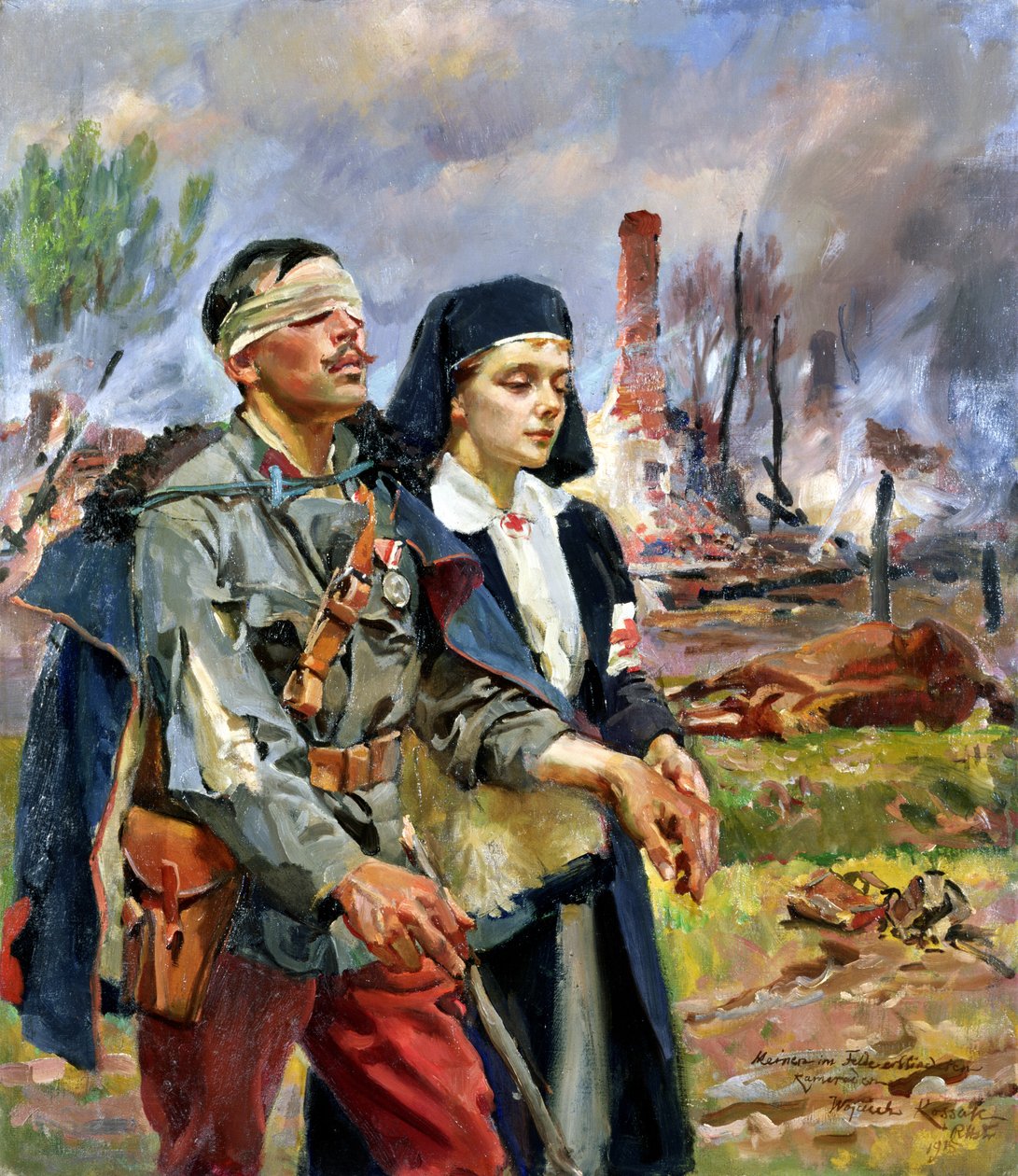 جندي مصاب ، 1915 بواسطة Wojciech Kossak