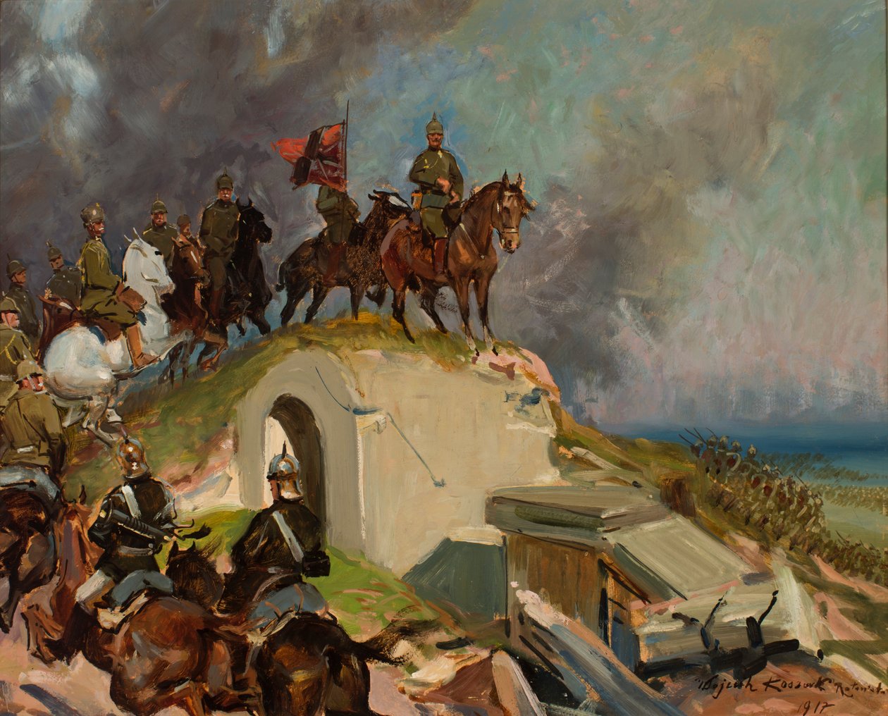 مشهد المعركة من الحرب العالمية الأولى بواسطة Wojciech Kossak