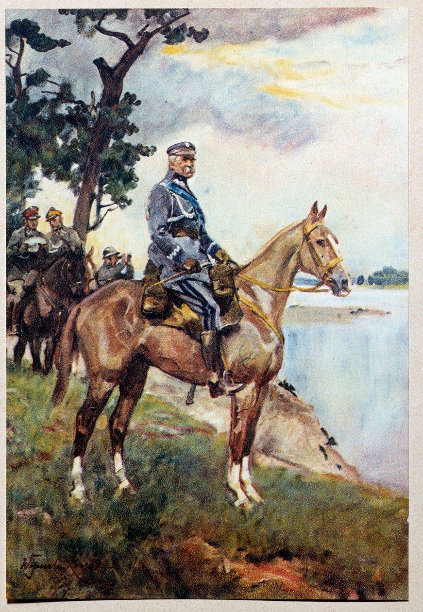 صورة الفروسية لماريشال جوزيف (جوزيف) كليمنس بيلسودسكي (1867-1935) على حصانه المفضل Kasztanka. لوحة رسمها Woiciech Von Kossak (1857-1942) بواسطة Wojciech Kossak