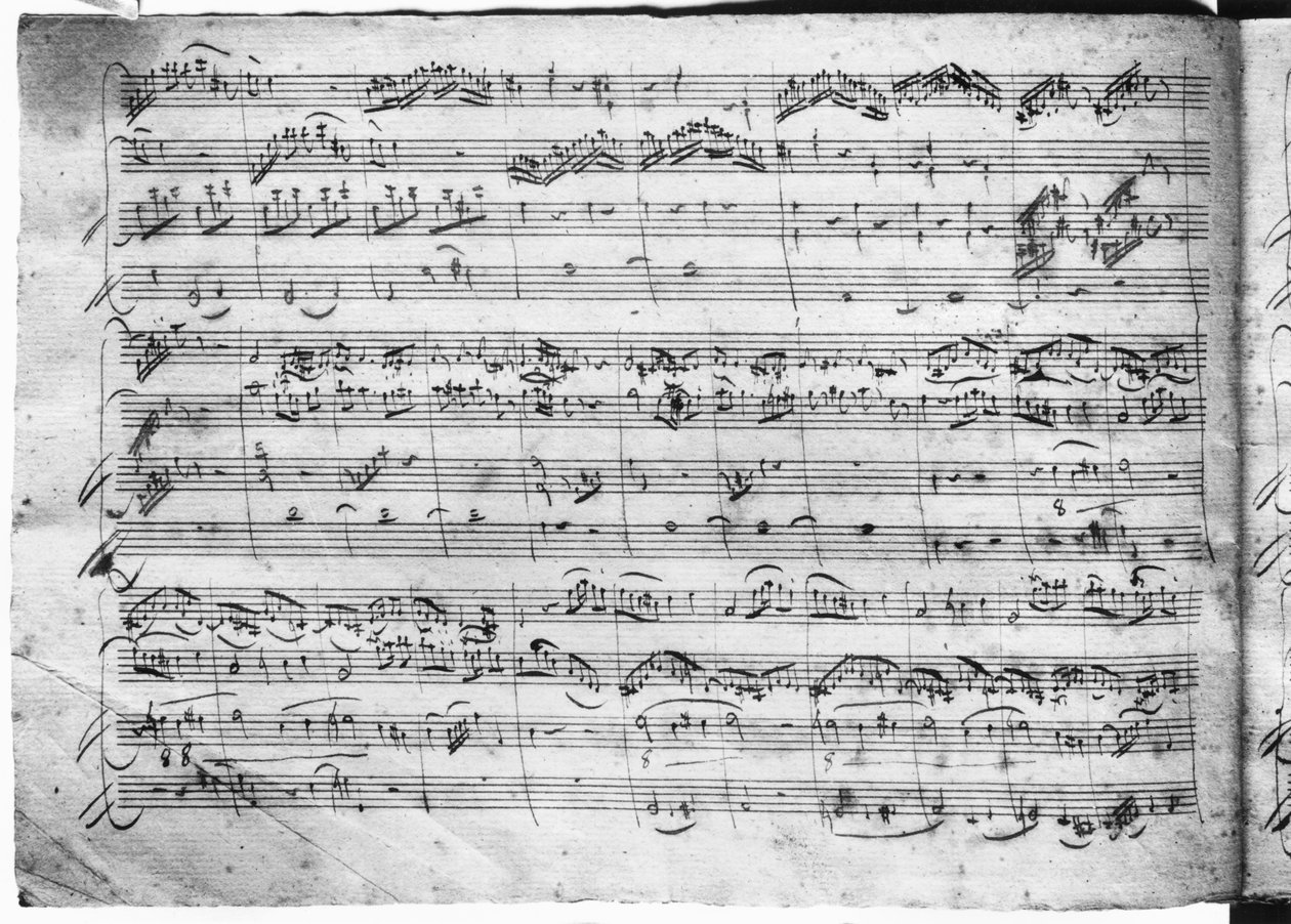 الثلاثي في G Major للكمان والهاربيشورد والفيونسيللو (K 496) 1786 (الصفحة الثانية) بواسطة فولفغانغ أماديوس موزارت