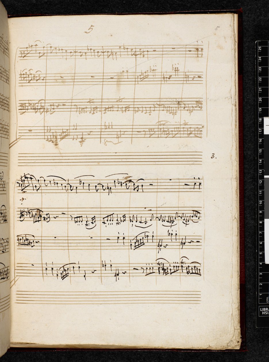 Adagio and Fugue in C minor, K. 546, Add. 28996, f.5r بواسطة فولفغانغ أماديوس موزارت