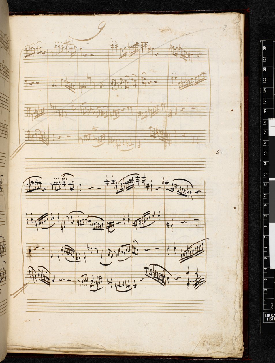 Adagio and Fugue in C minor, K. 546, Add. 28996, f.7r بواسطة فولفغانغ أماديوس موزارت