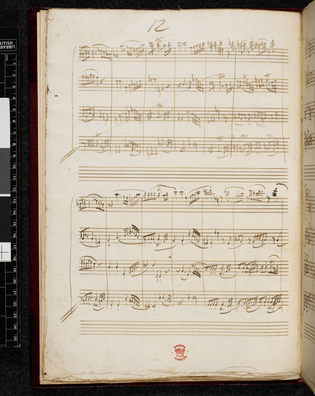 Adagio and Fugue in C minor, K. 546, Add. 28996, f.8v بواسطة فولفغانغ أماديوس موزارت
