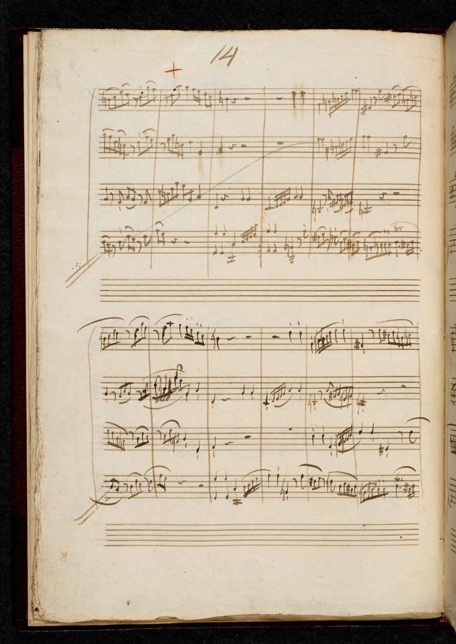 Adagio and Fugue in C minor, K. 546, Add. 28996, f.9v بواسطة فولفغانغ أماديوس موزارت