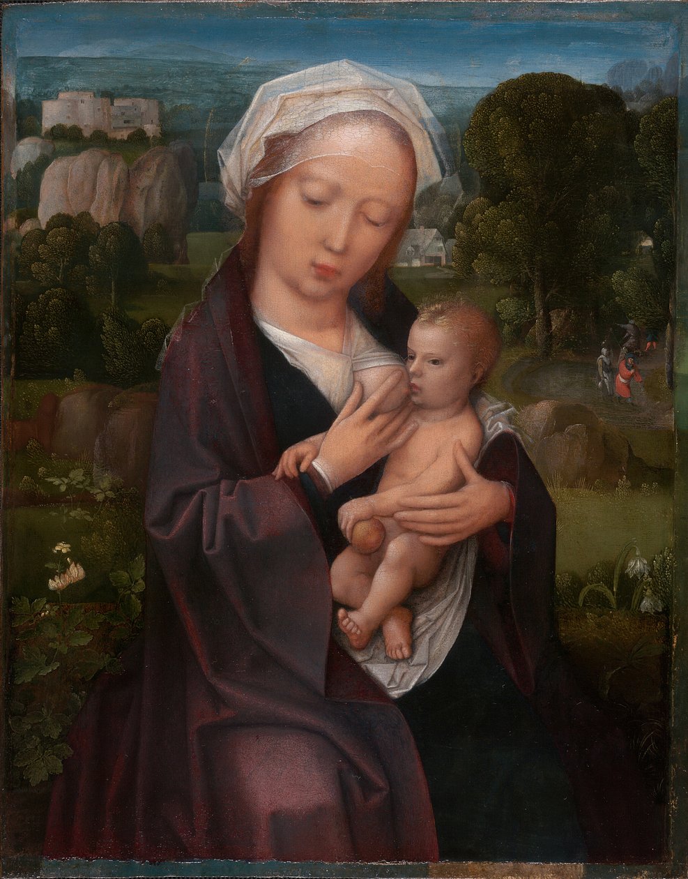 العذراء والطفل 151525. بواسطة ورشة عمل Adriaen Isenbrant