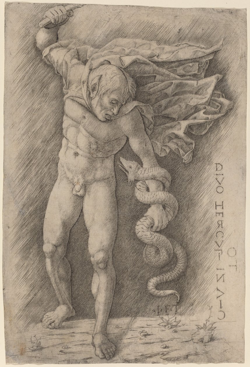 Faun Battling a Snake. فاون تقاتل ثعبان بواسطة ورشة أندريا مانتيجنا
