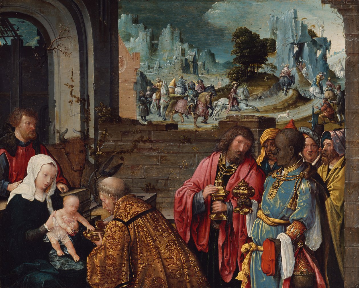 العشق من المجوس 151525. بواسطة ورشة عمل Cornelis Engebrechtsz.