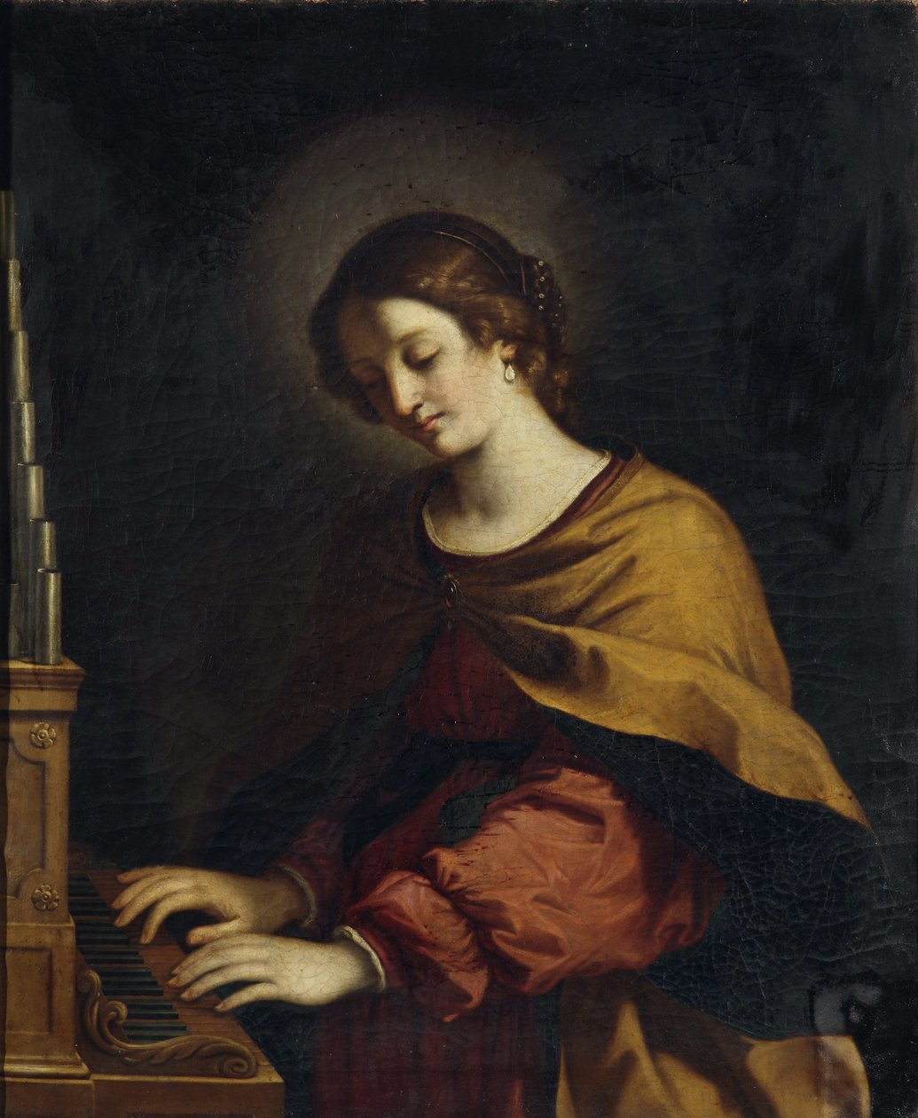 القديسة سيسيليا كعضو بواسطة ورشة عمل Guercino