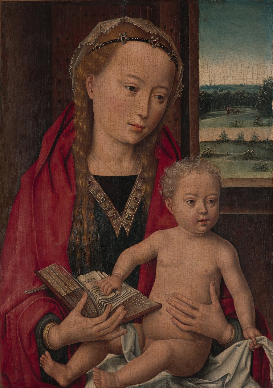 العذراء والطفل ، كاليفورنيا. 1490-94. بواسطة ورشة هانز ميملينج