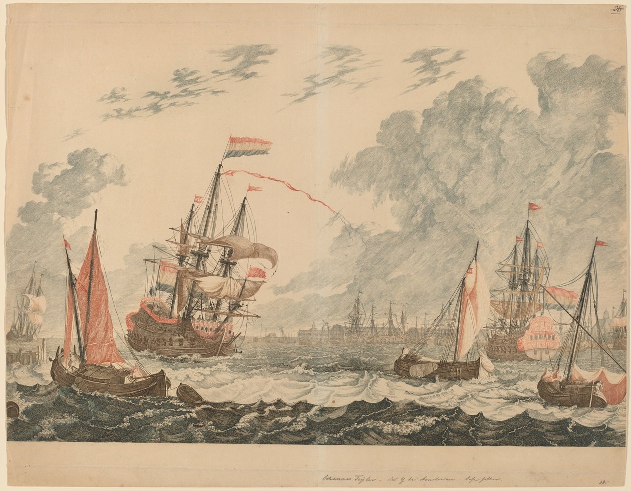 نهر IJ في أمستردام ، 1680s1690. بواسطة ورشة عمل يوهان تيلر