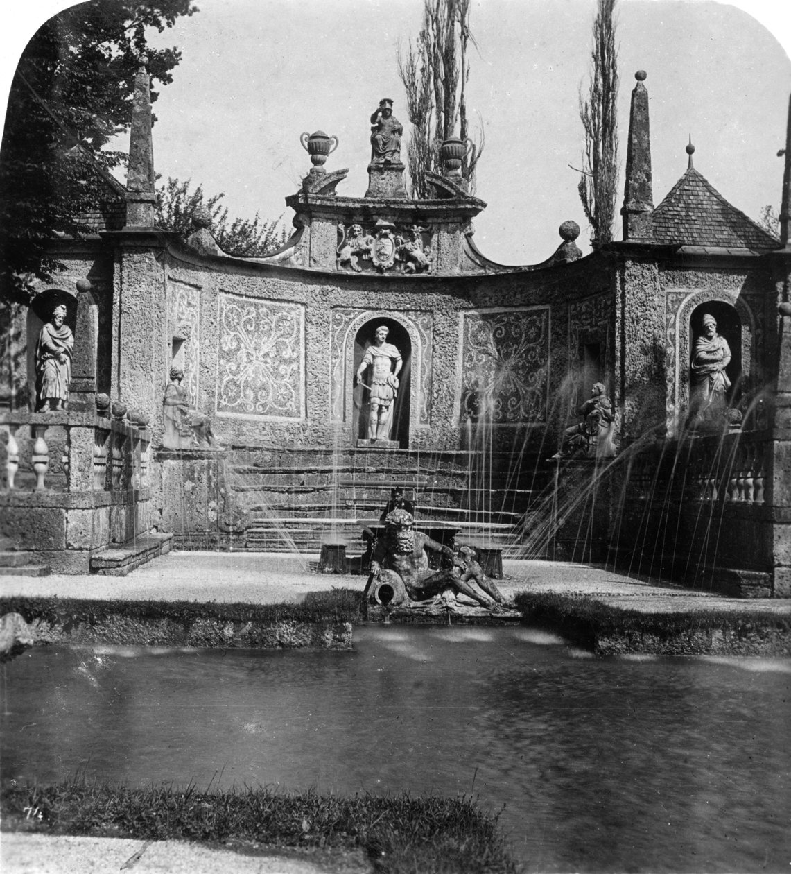 نافورة ، قلعة هيلبرون ، سالزبورغ ، النمسا ، c1900. بواسطة ورتهل وأولاده
