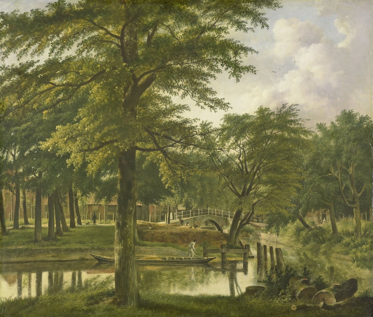 منظر لـ Nieuwe Gracht بالقرب من Bolwerk ، Haarlem بواسطة ويبراند هندريكس (توقيع الفنان)