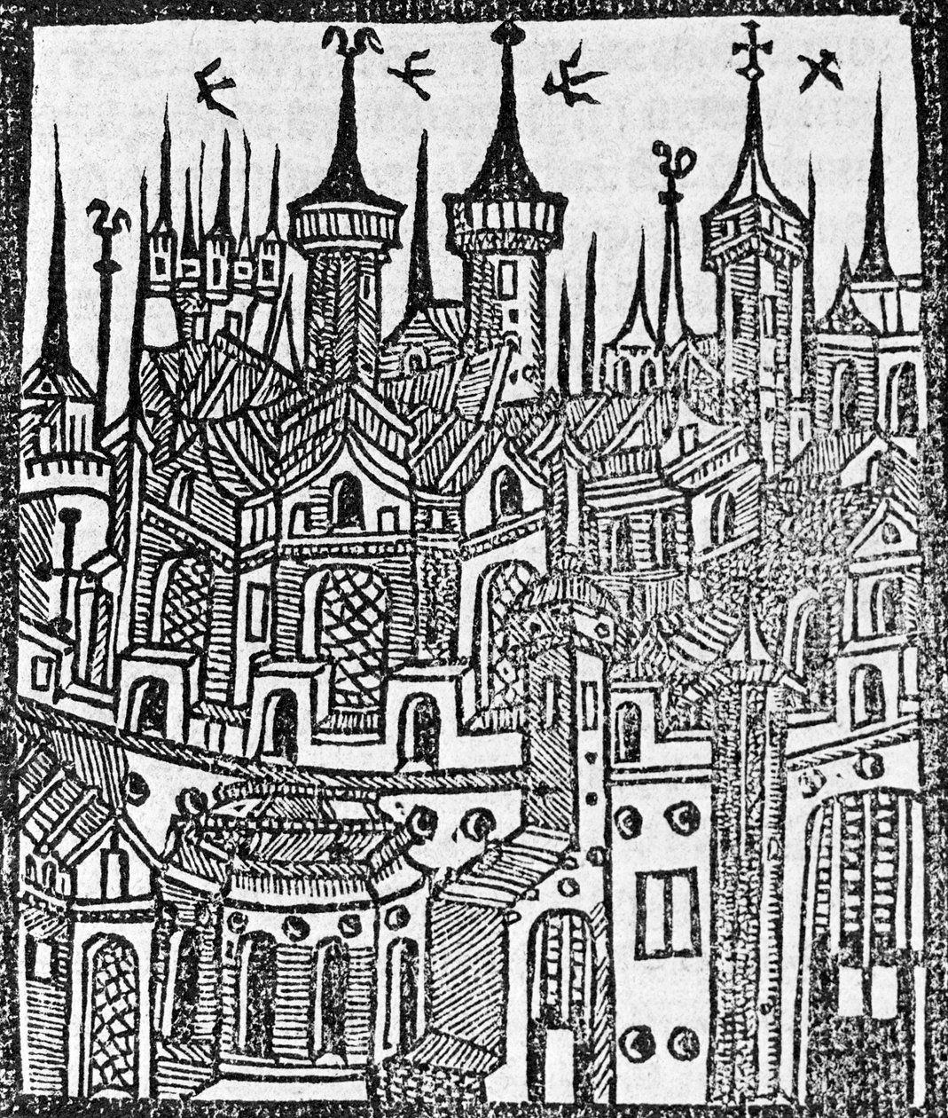 نقش خشبي من The Chronicle of Englonde ، 1497 بواسطة Wynkyn de Worde