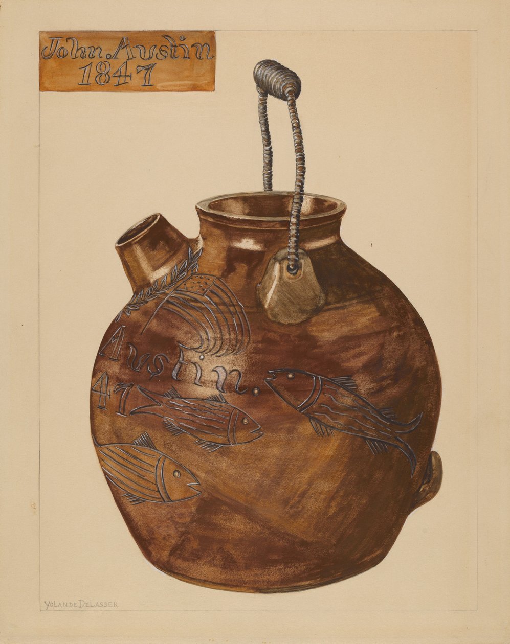 إبريق الخليط ، ت. 1936. بواسطة يولاند ديلاسر