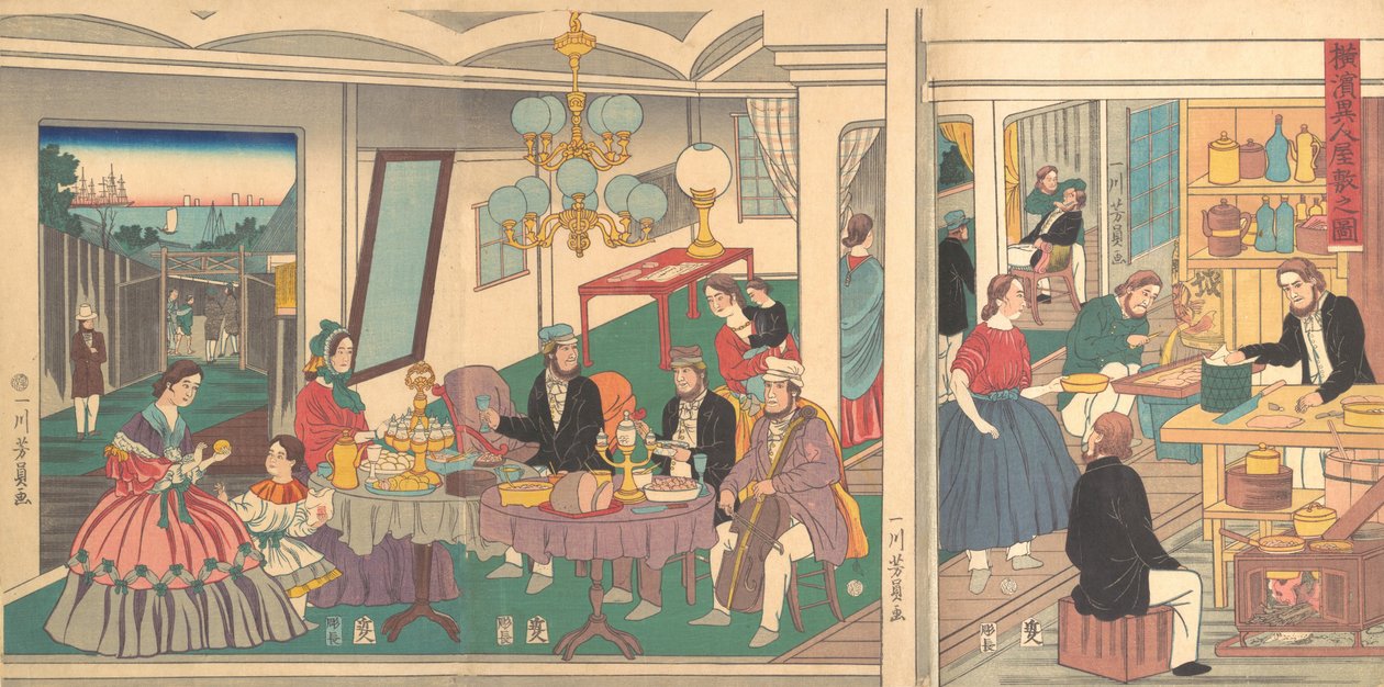 إقامة أجنبية في يوكوهاما ، الشهر الأول ، 1861. بواسطة يوشيكازو