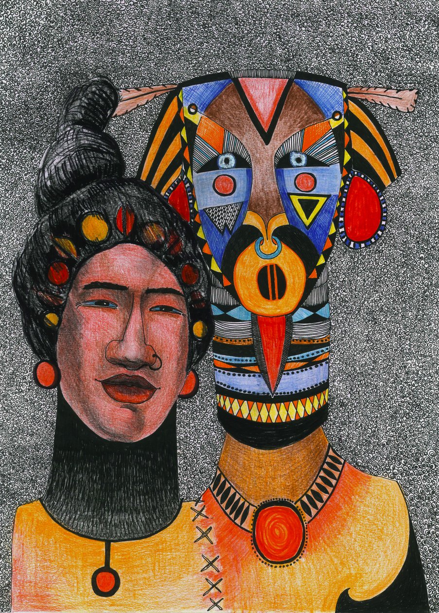معًا إلى الأبد ، 2012 (قلم وحبر وأقلام تلوين على الورق) بواسطة Zanara Sabina Nedelcheva Williams