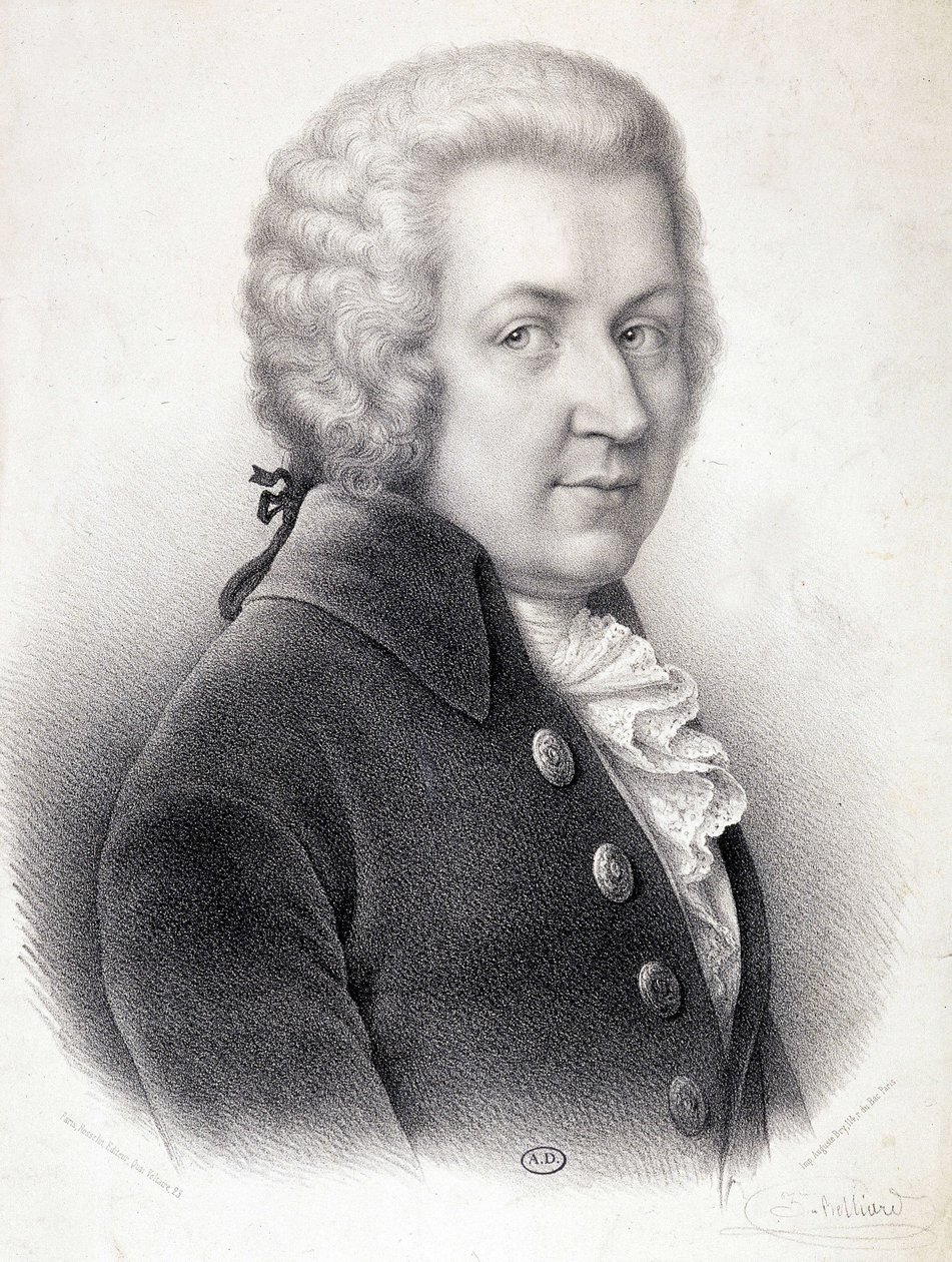 صورة تمثال نصفي لفولفغانغ أماديوس موزارت (1756-1791) - بواسطة بليارد ، نقش بواسطة Zephirin Felix Jean Marius Belliard
