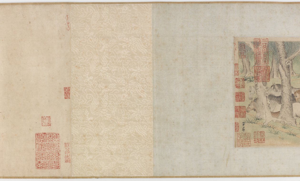الخيول والعرسان يعبرون نهرًا أو يوانًا أو أسرة مينغ المبكرة ، القرن الرابع عشر بواسطة Zhao Mengfu Chao Meng Fu أو