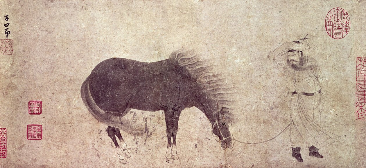 حصان وعريس في الشتاء (حبر على ورق) بواسطة Zhao Mengfu Chao Meng Fu أو