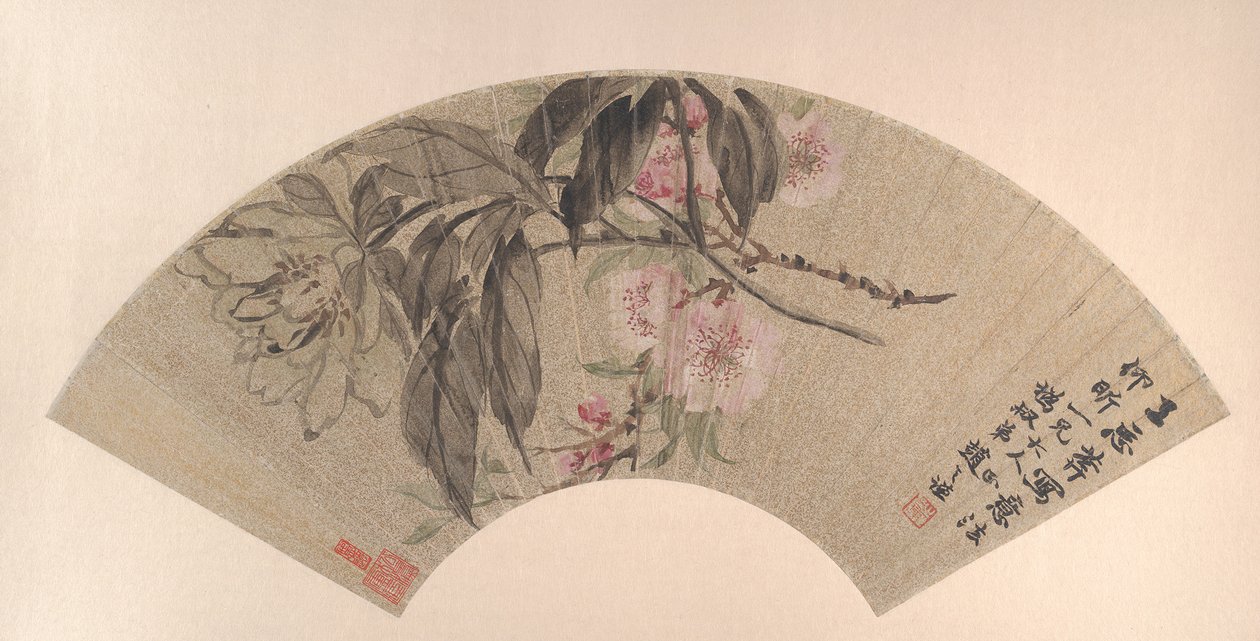أزهار الخوخ والفاوانيا ، كاليفورنيا. 1860. بواسطة Zhao Zhiqian