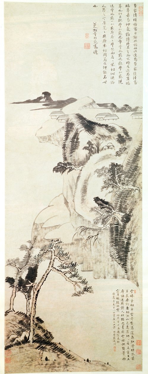 المناظر الطبيعية من قبل Bada Shanren (Zhu Da) (1625-1705) بواسطة بادا شانرين