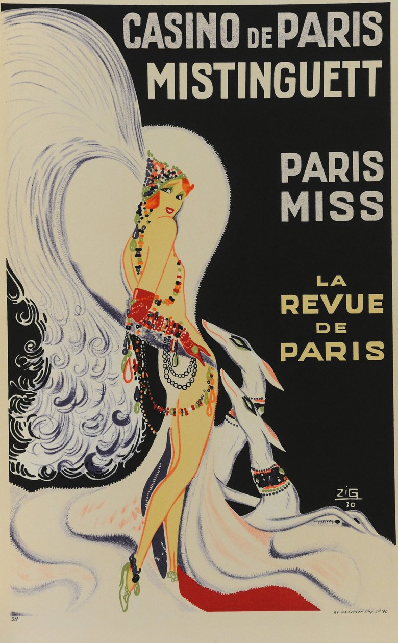 كازينو باريس. Mistinguett. ملكة جمال باريس ، 1930. بواسطة منعرج