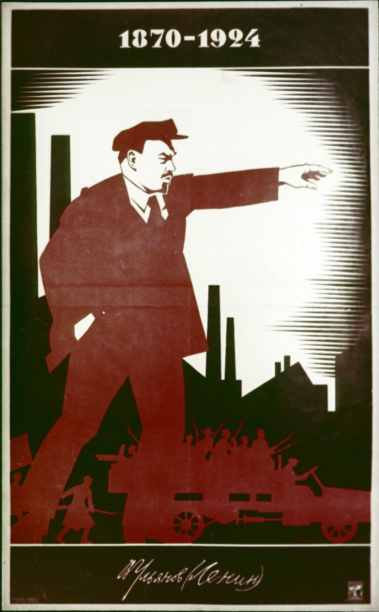 A Soviet Poster Commemorating V, I, Lenin by A, Strakhov بواسطة فريدريك (المرتبط ب) بارنارد