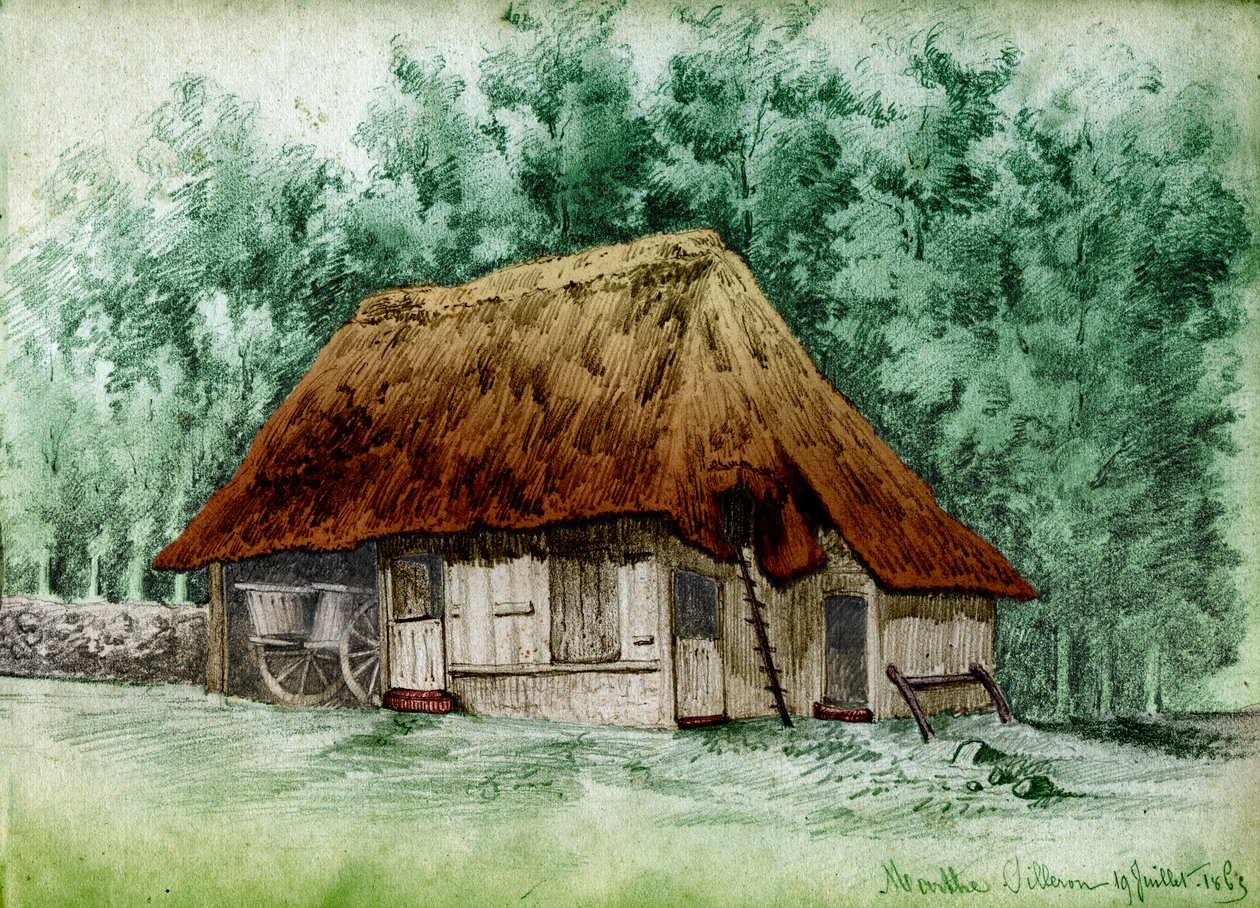 طاحونة في غرب فرنسا. 1863 (رسم) بواسطة . .