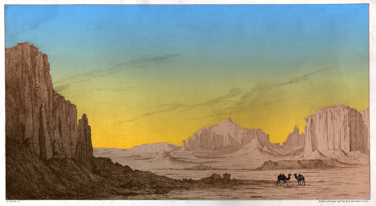 جبال أكتاو ، حوالي عام 1850 (نقش) بواسطة . .