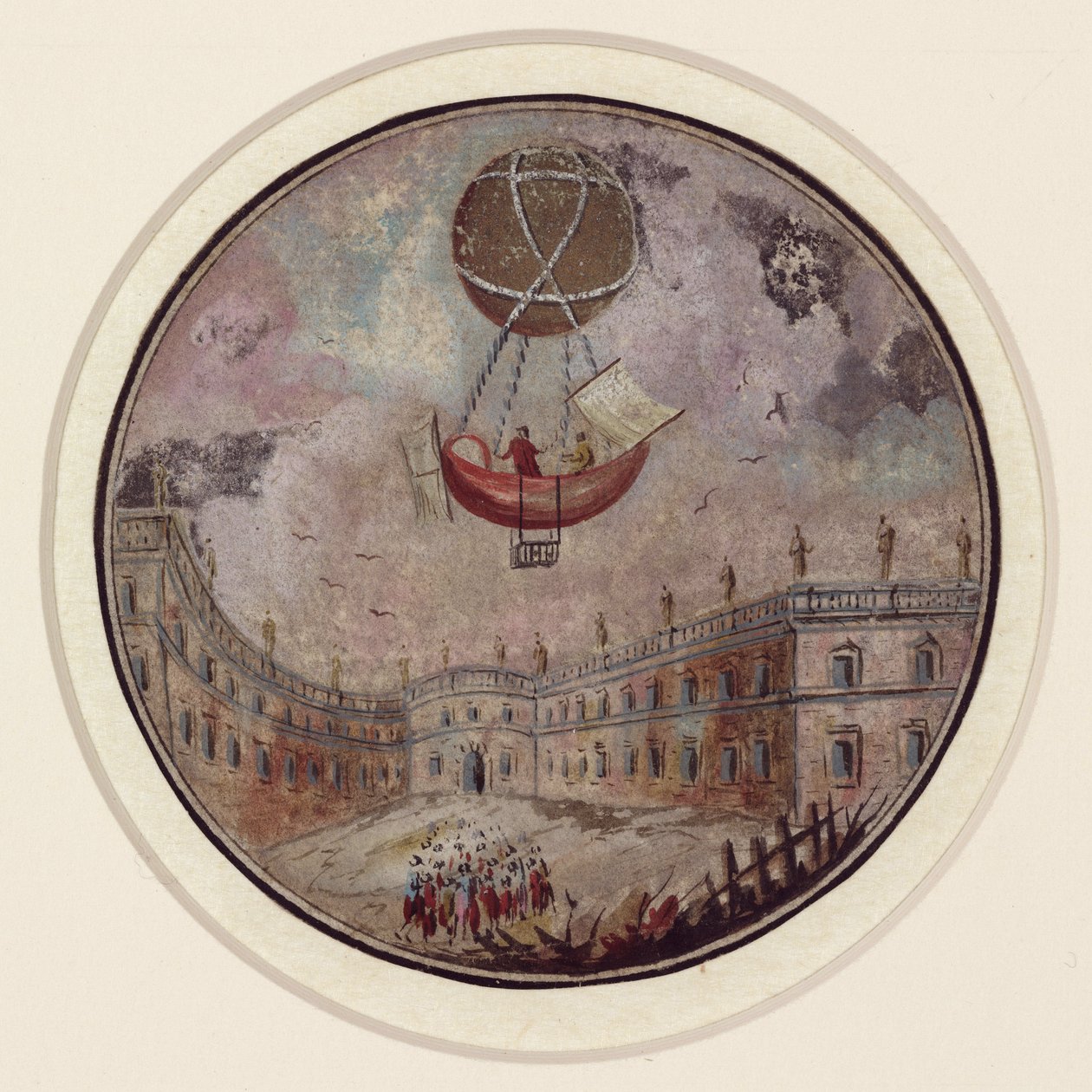 An early ballooning disaster, c 1785 بواسطة فريدريك (المرتبط ب) بارنارد