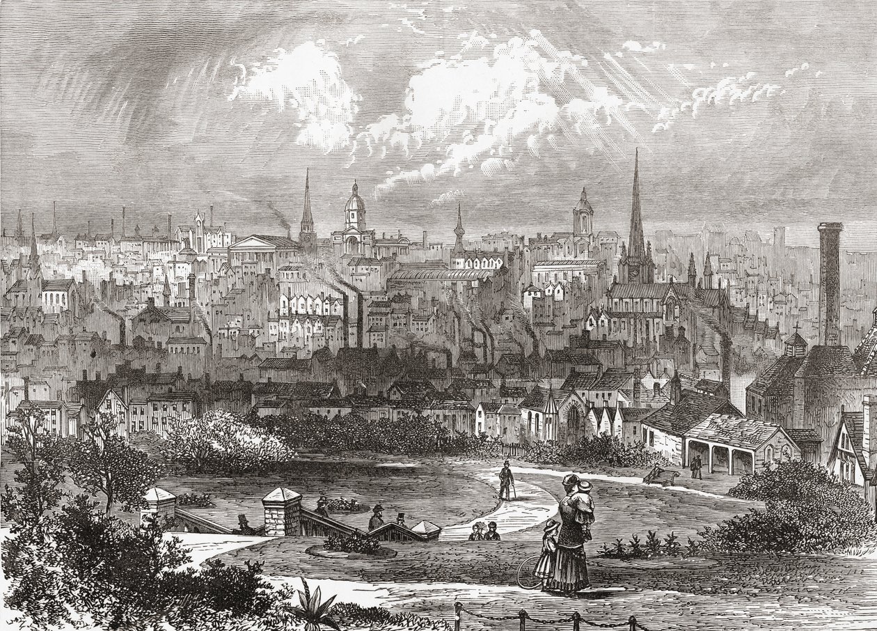 Birmingham, West Midlands, England in the late 19th century, from Our Own Country published 1898 بواسطة فرديناند جورج والدمولر