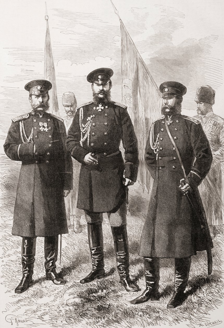 هيئة الأركان العامة للجيش القوقازي أثناء الحرب الروسية التركية (1877-1878) بواسطة . .