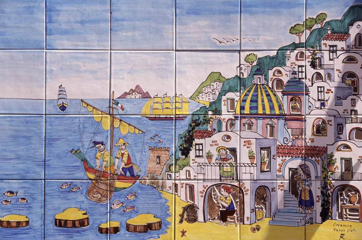 Ceramics paited tiles, Positano, Amalfi Coast, Campania, Italy بواسطة ريتشارد (بعد) داد