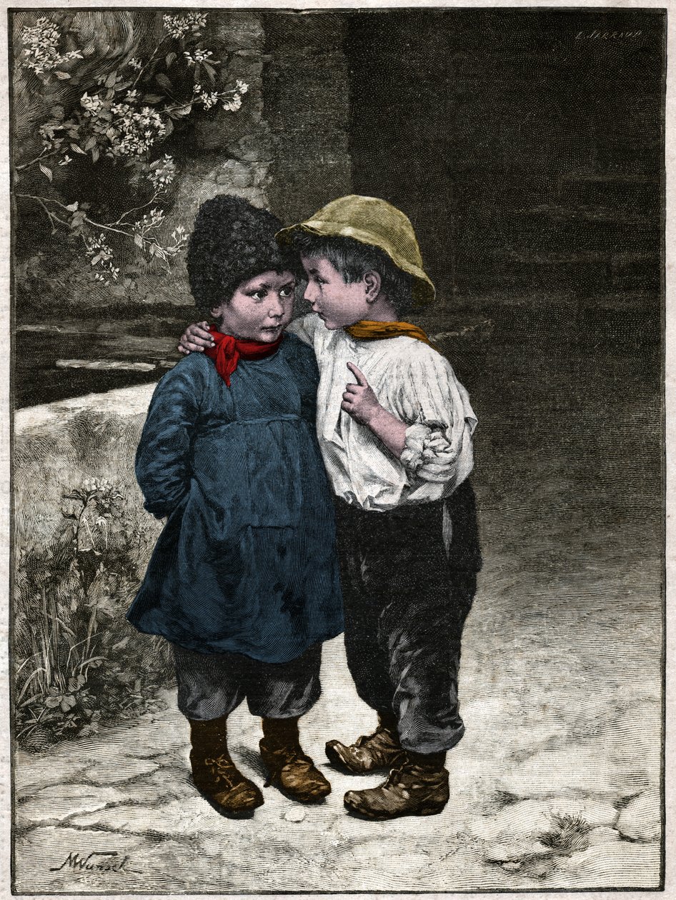مناقشة الأطفال. 1901 (نقش) بواسطة . .
