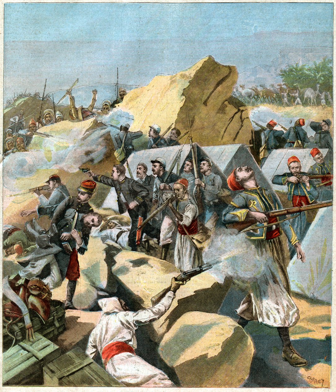 Combat au Maroc. Fight in Morocco. بواسطة ريتشارد (بعد) داد