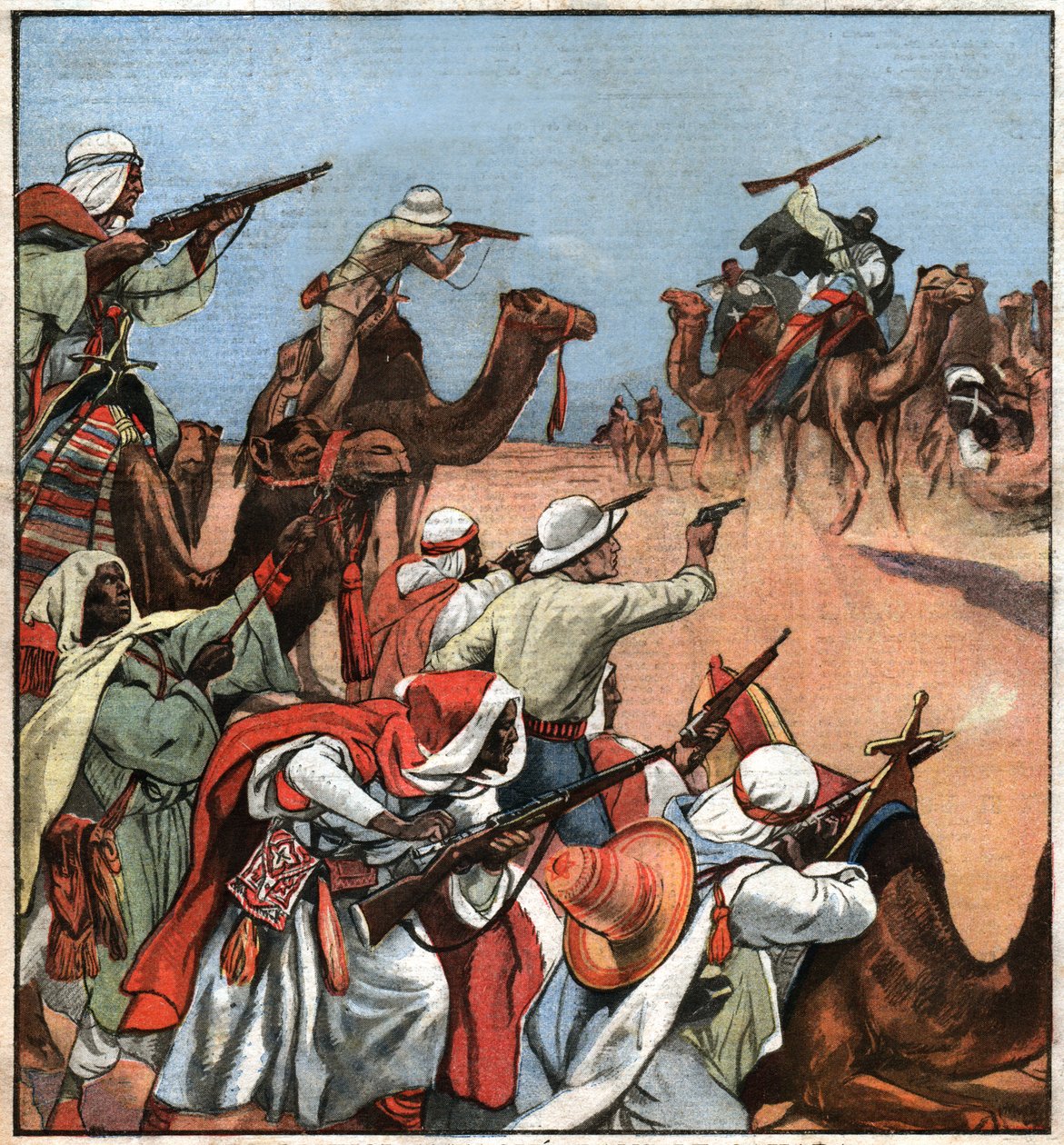 Convoi colonial dans le Maghreb. Colonial french convoy in the Maghreb. بواسطة فرديناند جورج والدمولر