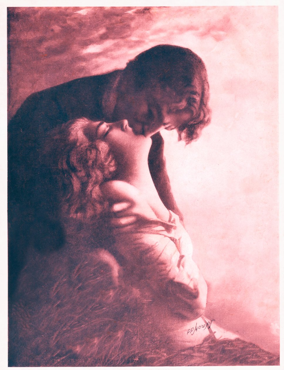تقبيل الزوجين. حوالي 1920 (رسم توضيحي) بواسطة . .