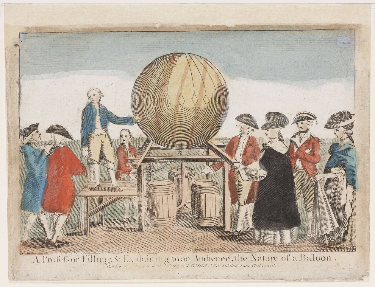 Demonstration of ballooning, c 1784 بواسطة فريدريك (المرتبط ب) بارنارد